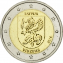 2 Euro 2016, KM# 176, Latvia, Regions of Latvia, Vidzeme