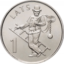 1 Lats 2008, KM# 107, Latvia, Limited Edition 1 Lats, Chimney-sweep