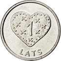 1 Lats 2011, KM# 127, Latvia, Limited Edition 1 Lats, Gingerbread heart