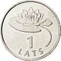 1 Lats 2008, KM# 92, Latvia, Limited Edition 1 Lats, Water lily