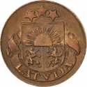 1 Santims 1922-1935, KM# 1, Latvia
