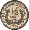 1/2 Piastre 1934, Lec# 3, Lebanon