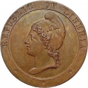 2 Cents 1847, KM# 2, Liberia