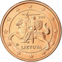 1 Euro Cent 2015-2022, KM# 205, Lithuania