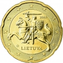 20 Euro Cent 2015-2023, KM# 209, Lithuania