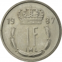 1 Franc 1986-1987, KM# 59, Luxembourg, Jean