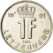1 Franc 1988-1995, KM# 63, Luxembourg, Jean