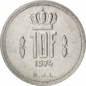 10 Francs 1971-1980, KM# 57, Luxembourg, Jean