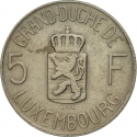 5 Francs 1962, KM# 51, Luxembourg, Charlotte