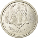 2 Francs 1948-1958, KM# 4, Madagascar