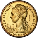 10 Francs 1953, KM# PE4, Madagascar