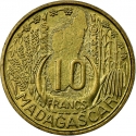 10 Francs 1953, KM# 6, Madagascar