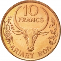 10 Francs 1996, KM# 22, Madagascar