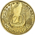 20 Francs 1953, KM# E5, Madagascar