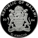 10 Kwacha 2004, KM# 90, Malawi, Endangered Wildlife, Giraffe