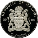 10 Kwacha 2003, KM# Pn8, Malawi, Antelopes of Africa, Kudu