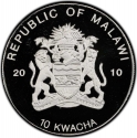 10 Kwacha 2010, Malawi, Endangered Frogs, Malagasy Rainbow Frog