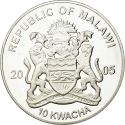 10 Kwacha 2005, KM# 71, Malawi, Endangered Wildlife, Tree Pangolin