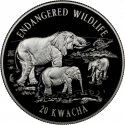 20 Kwacha 1996, KM# 35, Malawi, Endangered Wildlife, Elephant