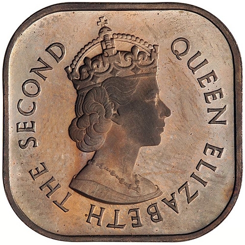 1 Cent 1956-1961, KM# 5, Malaya and British Borneo, Elizabeth II, Obverse
