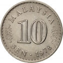10 Sen 1967-1988, KM# 3, Malaysia
