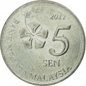 5 Sen 2011-2023, KM# 201, Malaysia
