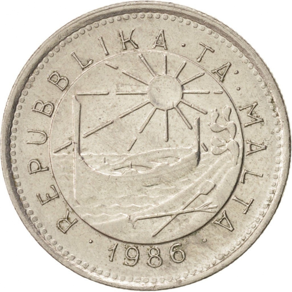 5 Cents 1986, KM# 77, Malta