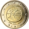2 Euro 2009, KM# 134, Malta, 10th Anniversary of the European Monetary Union and the Introduction of the Euro