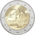 2 Euro 2025, Malta, Maltese Cities with City Walls, Mdina