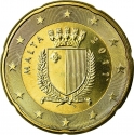 20 Euro Cent 2008-2021, KM# 129, Malta