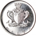 1 Lira 1973, KM# 19, Malta, Temi Zammit