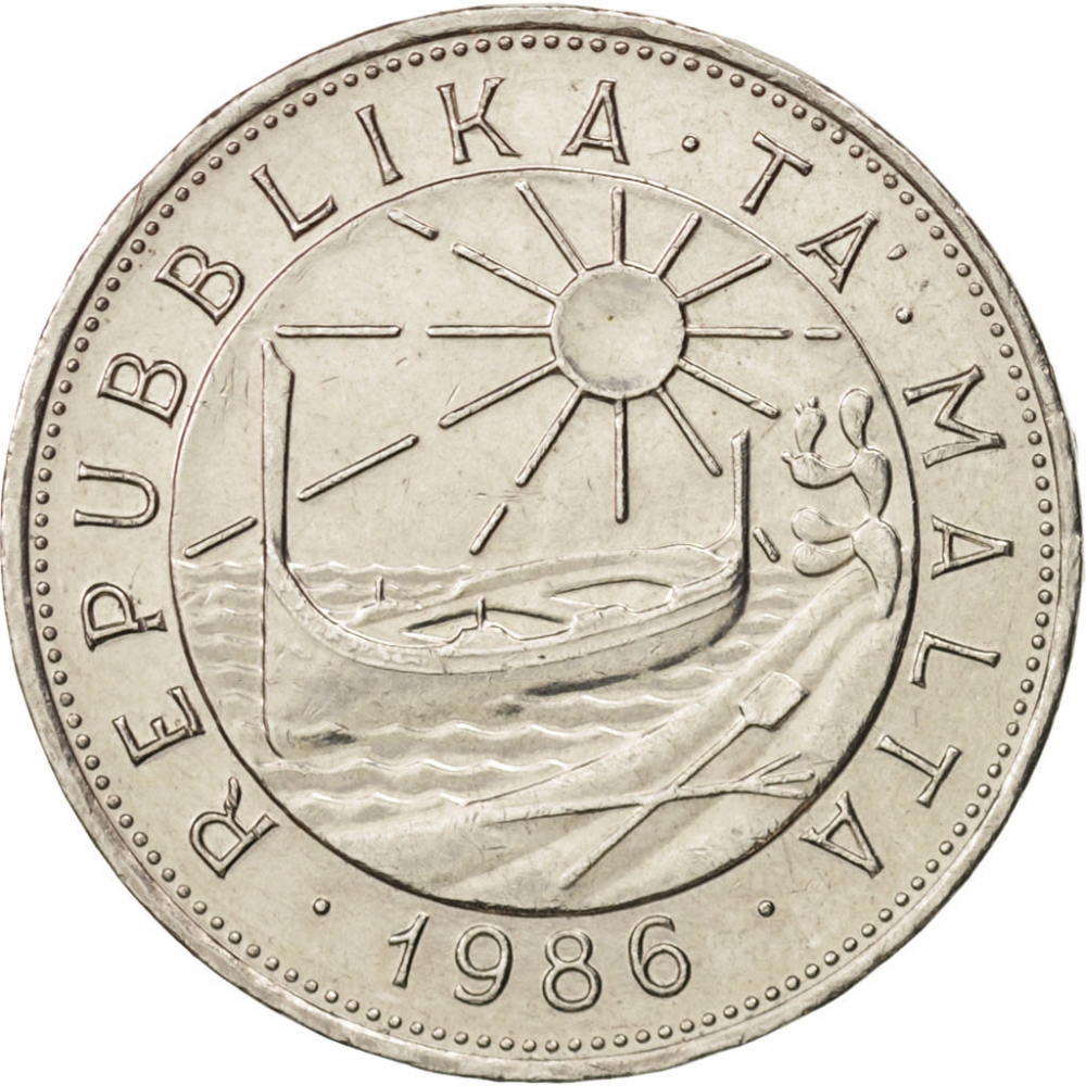 1 Lira 1986, KM# 82, Malta