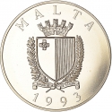 1 Lira 1993, KM# 103, Malta, 430th Anniversary of Defense of Christian Europe