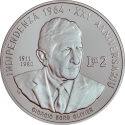 2 Liri 1989, KM# 88, Malta, 25th Anniversary of Independence