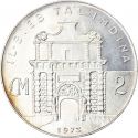 2 Liri 1973, KM# 20, Malta, Fortress Malta, Mdina Gate