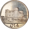 4 Liri 1975, KM# 33, Malta, Fortress Malta, Saint Agatha's Tower