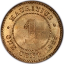 1 Cent 1877-1897, KM# 7, Mauritius, Victoria