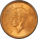 1 Cent 1949-1952, KM# 25, Mauritius, George VI