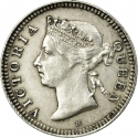 10 Cents 1877-1897, KM# 10, Mauritius, Victoria