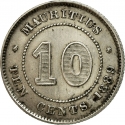 10 Cents 1877-1897, KM# 10, Mauritius, Victoria