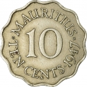 10 Cents 1947, KM# 24, Mauritius, George VI