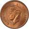 2 Cents 1949-1952, KM# 26, Mauritius, George VI