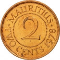 2 Cents 1953-1978, KM# 32, Mauritius, Elizabeth II