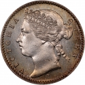 20 Cents 1877-1899, KM# 11, Mauritius, Victoria