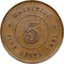 5 Cents 1917-1924, KM# 14, Mauritius, George V