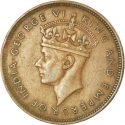 5 Cents 1942-1945, KM# 20, Mauritius, George VI