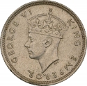 1/4 Rupee 1946, KM# 18a, Mauritius, George VI