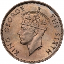 1/4 Rupee 1950-1951, KM# 27, Mauritius, George VI