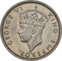 1/2 Rupee 1946, KM# 23, Mauritius, George VI