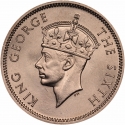 1/2 Rupee 1950-1951, KM# 28, Mauritius, George VI
